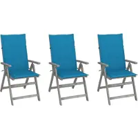 Syfax Verstellbare Gartenstühle 3 Stk. mit Auflagen Massivholz Akazie