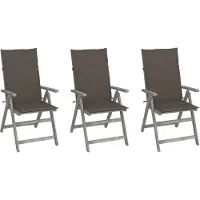 Syfax Verstellbare Gartenstühle 3 Stk. mit Auflagen Massivholz Akazie