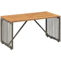 Syfax Tisch für Outdoor Grau und Braun 80 x 40 x 40 cm Poly-Rattan