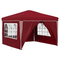 Syfax Pop-up Partyzelt Bordeauxrot 288 x 288 x 245 cm Oxford-Stoff