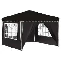 Syfax Pop-up Partyzelt Schwarz 288 x 288 x 245 cm Oxford-Stoff