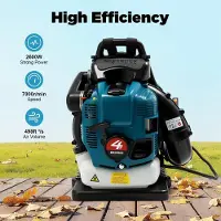 StarTech.com Rucksack-Laubbläser - BBX9900 - Viertakt Benzinmotor - Benzin ≥92 Oktan - Tank 1,9 l - Manueller Start - 32×23×56 cm - Blau
