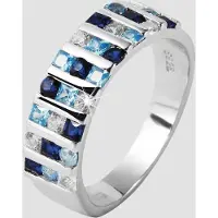 Akzent Fingerring "Blurin" aus 925 Sterlingsilber mit Zirkonia, rhodiniert, Gr." Gr. 54, weiß, Fingerringe, Damen, 54, Silber 925 (Sterlingsilber), Fingerring