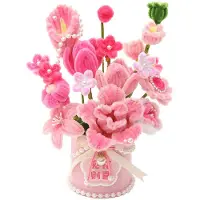 Jokomisiada DIY-Kreativset: Stoffblumen in einer Blumenkastenvase gestalten (ZA5866)