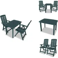 vidaXL 3-tlg. Bistro-Set Kunststoff Grün - Gartenmöbel-Sets