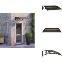 vidaXL Türvordach Schwarz 80x80 cm Polycarbonat - Markisen