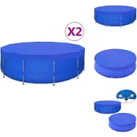 vidaXL Poolabdeckungen 2 Stk. PE Rund 540 cm 90 g/m² - Poolabdeckungen & -unterlagen
