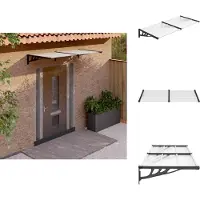 vidaXL Türvordach Schwarz und Transparent 199x90 cm Polycarbonat - Markisen