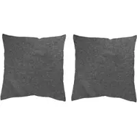 Home wohnideen Dekokissen "LUCIO 2ER PACK MIT FÜLLUNG" Gr. 2, grau (anthrazit, unifarben), B:50cm L:50cm, Polyester, Dekokissen_Sitzkissen_Kissenhüllen, Dekokissen