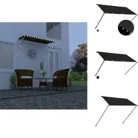 vidaXL Einziehbare Markise mit LED 250×150 cm Anthrazit - Markisen