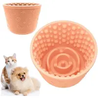 OEM Silikonische Ton-Speisekom für Hunde – Anti-Gulpen Kom mit Anti-Slip-Effekt für gesundes Fressen und weniger Durchfall (Meat Pink)