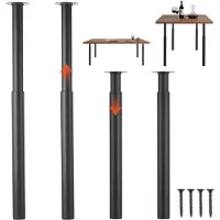 StarTech.com Tischbeine/Tischfüße - 4er-Set Teleskopbeine - Höhenverstellbar 71–110 cm - Tragkraft 544 kg - Kohlenstoffstahl - Rund - Für Schreibtisch, Esstisch, Werkbank