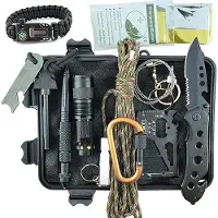 Unyqoos Pannenhilfe-Set – kompakte Sicherheits- und Notfallausrüstung für Auto & Outdoor, über 24 Funktionen, wasserfest, inkl. 5 m Paracord