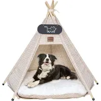 Markenlos Tipi-Zelt für Haustiere mit doppelseitigem Kissen - 50 x 50 x 60 cm