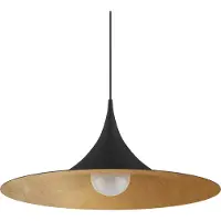 Lumicom Pendelleuchte Louie aus handaufgetragenem Blattmetall, 57 cm breit, 27 cm hoch