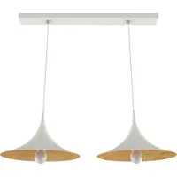 Lumicom Pendelleuchte Louie, blattförmig, Metall, Länge 70 cm, Durchmesser 33 cm