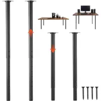 StarTech.com Tischbeine & Möbelfüße - 4er-Set Teleskopbeine - Höhenverstellbar 60–100 cm - Tragkraft 544 kg - Kohlenstoffstahl - Rund - Für Schreibtisch, Esstisch, Werkbank