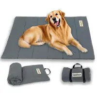 OEM Wasserfester Hundedecke für Reisen – Antislip Hundematte 110×68cm, Waschbarer Hundekissen für draußen, Reisen und Kofferraum für Hunde und Katzen (Grau)