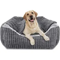 Markenlos Hundebett für große Hunde mit abnehmbarer Decke - Waschbar und rutschfest - Komfortabel und weich