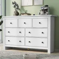 MODFU Kommode Sideboard mit 3 Türen und 3 Schubladen,Beistellschrank für Wohnzimmer,Schlafzimmer,Kinderzimmer,Jugendzimmer und Büro,Buffetschrank,Weiß