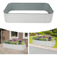 StarTech.com Hochbeet - Pflanzkasten Bausatz - 240×60×43 cm - Aluminium-Zink-beschichteter Stahl - Rostschutz - Offener Boden - Für Gemüse, Blumen, Kräuter - Weiß