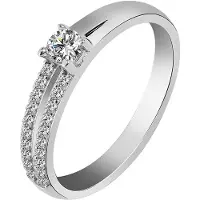 Akzent Fingerring "Halla" aus 925 Sterlingsilber, rhodiniert, langlebig, Gr. 48-58" Gr. 50, silber (silberfarbig), Fingerringe, Damen, 50, Silber 925 (Sterlingsilber), Fingerring