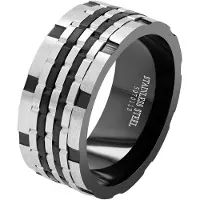Akzent Fingerring "Jotham, langlebig" Gr. 62, bunt (bicolor), Fingerringe, Herren, 62, Edelstahl, Fingerring