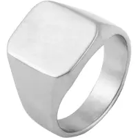 Akzent Siegelring "Miso, langlebig" Gr. 70, silber (silberfarbig), Fingerringe, Herren, 70, Edelstahl, Siegelring