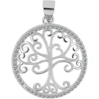 Akzent Amulett "Kadidja" aus 925 Sterlingsilber, rhodiniert, langlebig", silber (silberfarbig), Schmuckanhänger, Damen, Silber 925 (Sterlingsilber), Amulett