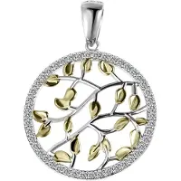 Akzent Kettenanhänger "Elanie" aus 925 Sterlingsilber, rhodiniert, langlebig", bunt (bicolor), Schmuckanhänger, Damen, Silber 925 (Sterlingsilber), Kettenanhänger