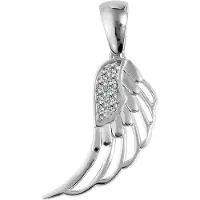 Akzent Kettenanhänger "Allanah" aus 925 Sterlingsilber, Engelsflügel, rhodiniert", silber (silberfarbig), Schmuckanhänger, Damen, Silber 925 (Sterlingsilber), Kettenanhänger