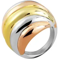 Akzent Fingerring "Lisia, langlebig" Gr. 56, rosa (roségoldfarbig), Fingerringe, Damen, 56, Edelstahl, Fingerring