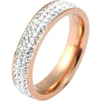 Akzent Fingerring "Bright, langlebig" Gr. 58, rosa (roségoldfarbig), Fingerringe, Damen, 58, Edelstahl, Fingerring