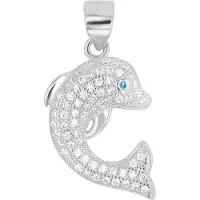 Akzent Kettenanhänger "Finna" aus 925 Sterlingsilber, rhodiniert, langlebig", blau, Schmuckanhänger, Damen, Silber 925 (Sterlingsilber), Kettenanhänger
