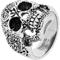 Akzent Fingerring "Shadow, silberfarbig, langlebig" Gr. 64, bunt (bicolor), Fingerringe, Herren, 64, Edelstahl, Fingerring