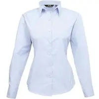 Premier Workwear Damen Popeline Bluse langarm PR300 light blue 46 (XXL/18)