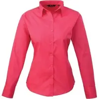 Premier Workwear Cotton Classics Popeline Bluse langarm 39.0300 Gr. 4XL hot pink