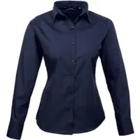 Premier Workwear Damen Popeline Bluse langarm PR300 navy 46 (XXL/18)