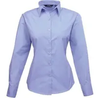Premier Workwear Damen Popeline Bluse langarm PR300 mid blue 38 (S/10)