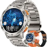 SGDDFIT 1,53" AMOLED Smartwatch Herren mit Telefonfunktion, 400mAh Batterie, Sportuhr mit Bluetooth Anrufe Fitnessuhr mit Schlafmonitor, 5ATM Wasserdicht
