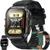 SGDDFIT Smartwatch Herren mit Telefonfunktion,1,96" Touchscreen IP68 Wasserdicht mit 100+ Sportmodi, Blutdruckmessung,Herzfrequenz, Schrittzähler Android IOS