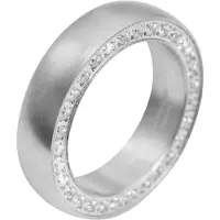 Akzent Fingerring "Damara, silberfarbig, langlebig" Gr. 56, silber (silberfarbig), Fingerringe, Damen, 56, Edelstahl, Fingerring