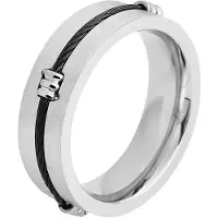 Akzent Fingerring "Medardo, silberfarbig, langlebig" Gr. 62, silber (silberfarbig), Fingerringe, Herren, 62, Edelstahl, Fingerring