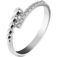 Akzent Fingerring "Airin" aus 925 Sterlingsilber, rhodiniert, langlebig, Gr. 48-62" Gr. 50, silber (silberfarbig), Fingerringe, Damen, 50, Silber 925 (Sterlingsilber), Fingerring