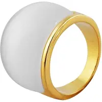 Akzent Fingerring "Cara, Ionenplattierung" Gr. 62, gold (goldfarbig), Fingerringe, Damen, 62, Edelstahl, Fingerring