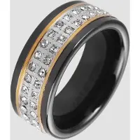 Just Fingerring "Petrena, langlebig" Gr. 50, gold (goldfarbig), Fingerringe, Damen, 50, Keramik, Fingerring