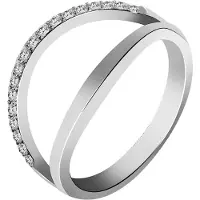 Akzent Fingerring "Jannike" aus 925 Sterlingsilber, rhodiniert, langlebig, Gr." Gr. 52, silber (silberfarbig48), Fingerringe, Damen, 52, Silber 925 (Sterlingsilber), Fingerring