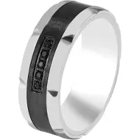 Akzent Fingerring "Lio, langlebig" Gr. 62, bunt (bicolor), Fingerringe, Herren, 62, Edelstahl, Fingerring
