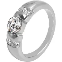 Akzent Fingerring "Valja, langlebig" Gr. 48, silber (silberfarbig), Fingerringe, Damen, 48, Edelstahl, Fingerring