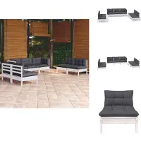 vidaXL 7-tlg. Garten-Lounge-Set mit Kissen Kiefer Massivholz - Gartenmöbel-Sets